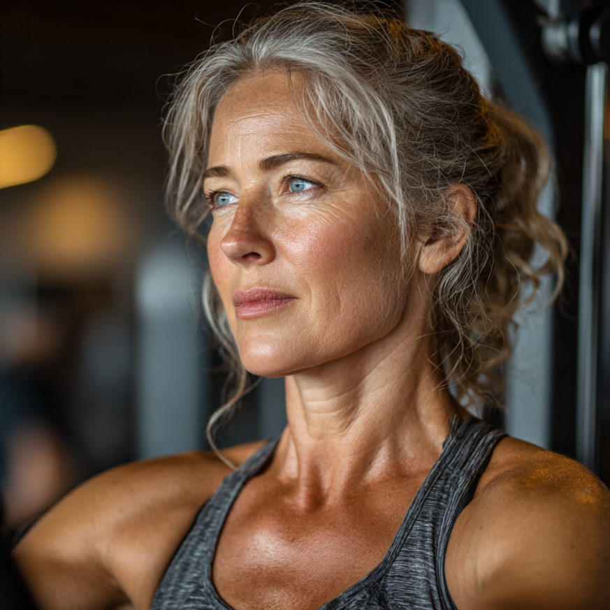 Senioři cvičící v moderním fitness centru